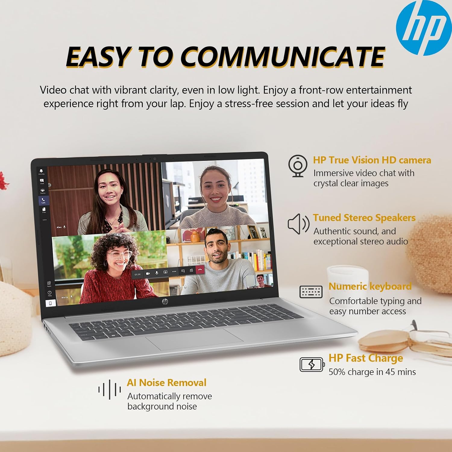 HP 17.3' Touchscreen Laptop PC Computer, 17 Inch HD+ Touch Screen Business Laptop Notebook, Windows 11 Pro, AMD Ryzen 5, 64GB RAM 2TB SSD, 10-Key Number Pad