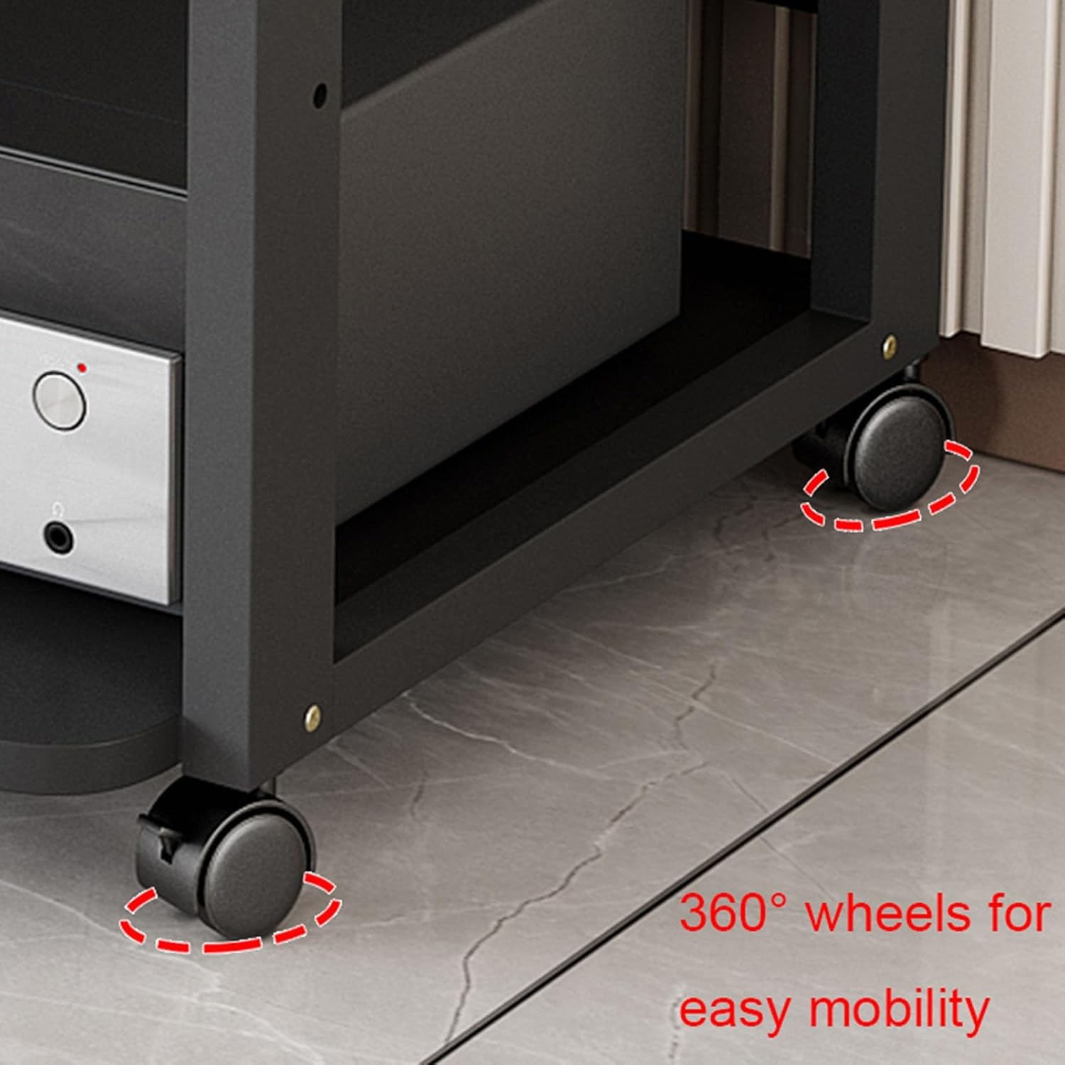 Entertainment Center for TV, Audio Video Components, Stereo Equipment, Gaming Consoles - Media Stand with Open Storage Shelves for Streaming Devices
