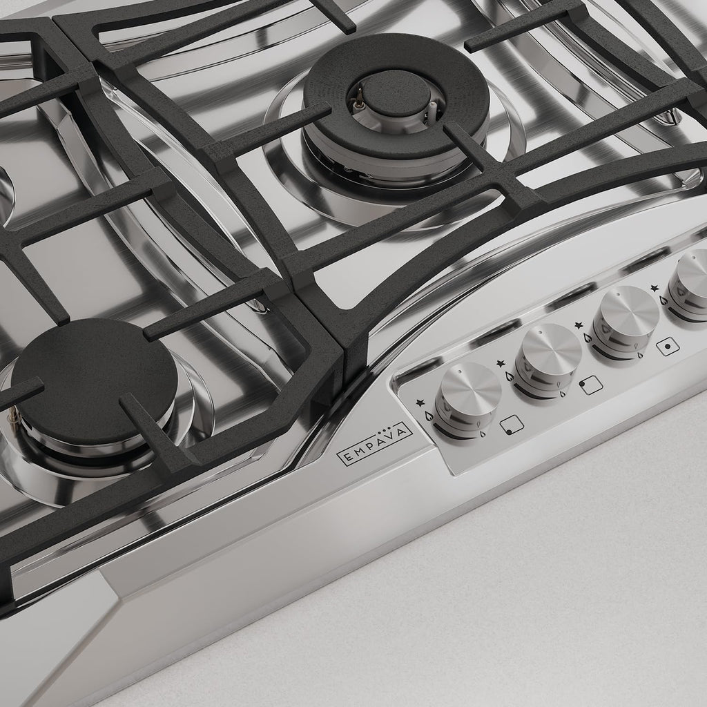 Empava 36 Gas Cooktop with 5 Italy Sabaf Sealed Burners NG/LPG Convertible in Stainless Steel Model 2020, 30 inches