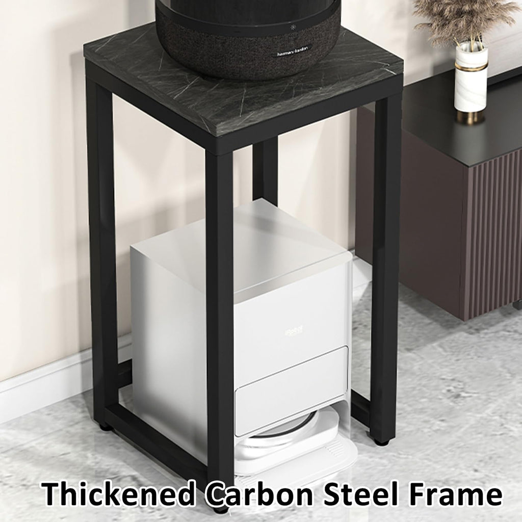 Portable Audio Rack & Game Console Stand - Media Storage Shelf for Projector & Entertainment Center - Gaming Cabinet for Living Room & Meeting Room (White, 25x25x53cm)