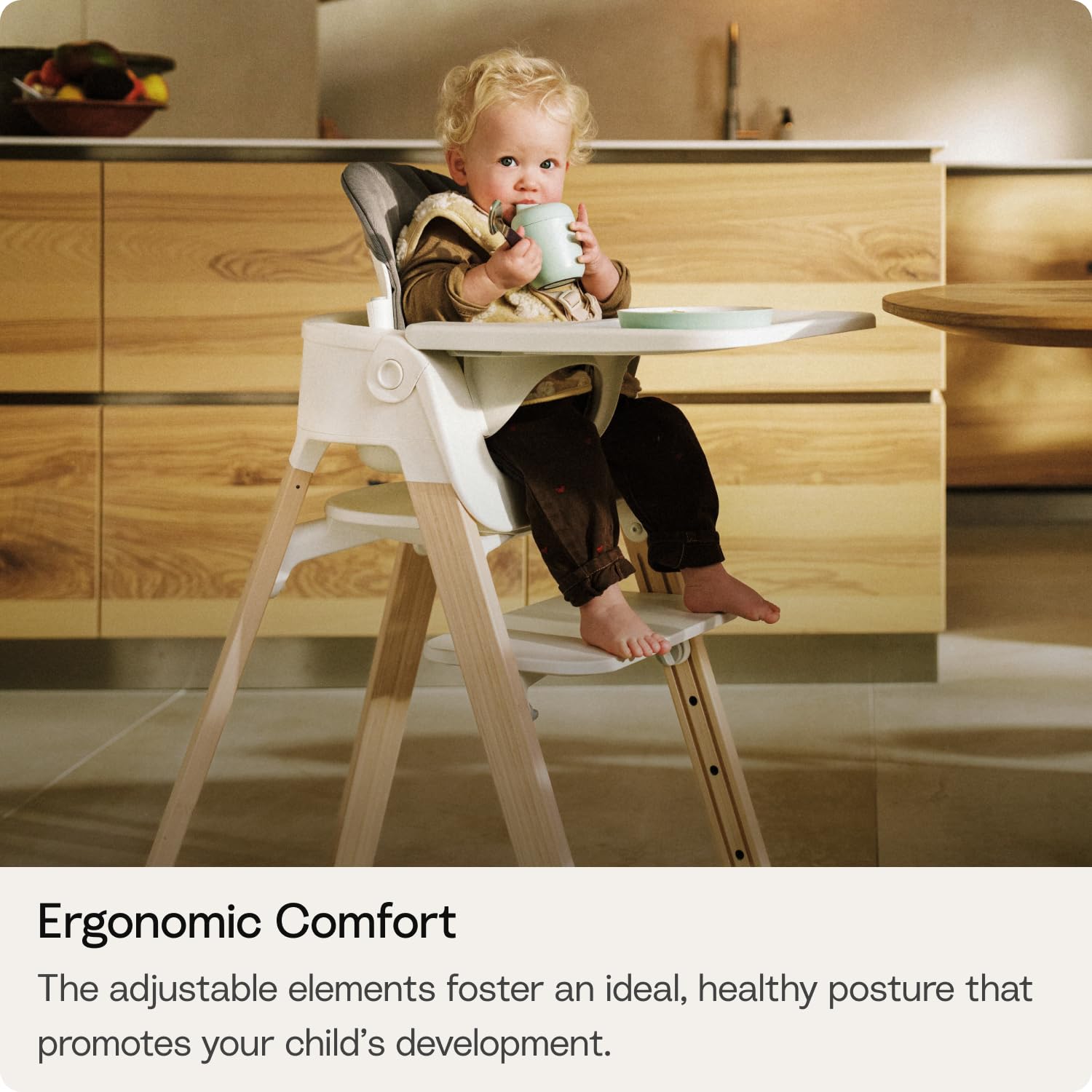 Stokke Steps High Chair for Babies & Children from 6 Months to 10 Years – 2-in-1 Adjustable & Ergonomic Design – Removable Baby Set, Tray & Safety Harness – 18.9 x 24.4 x 34.7 – Black/Warm Brown