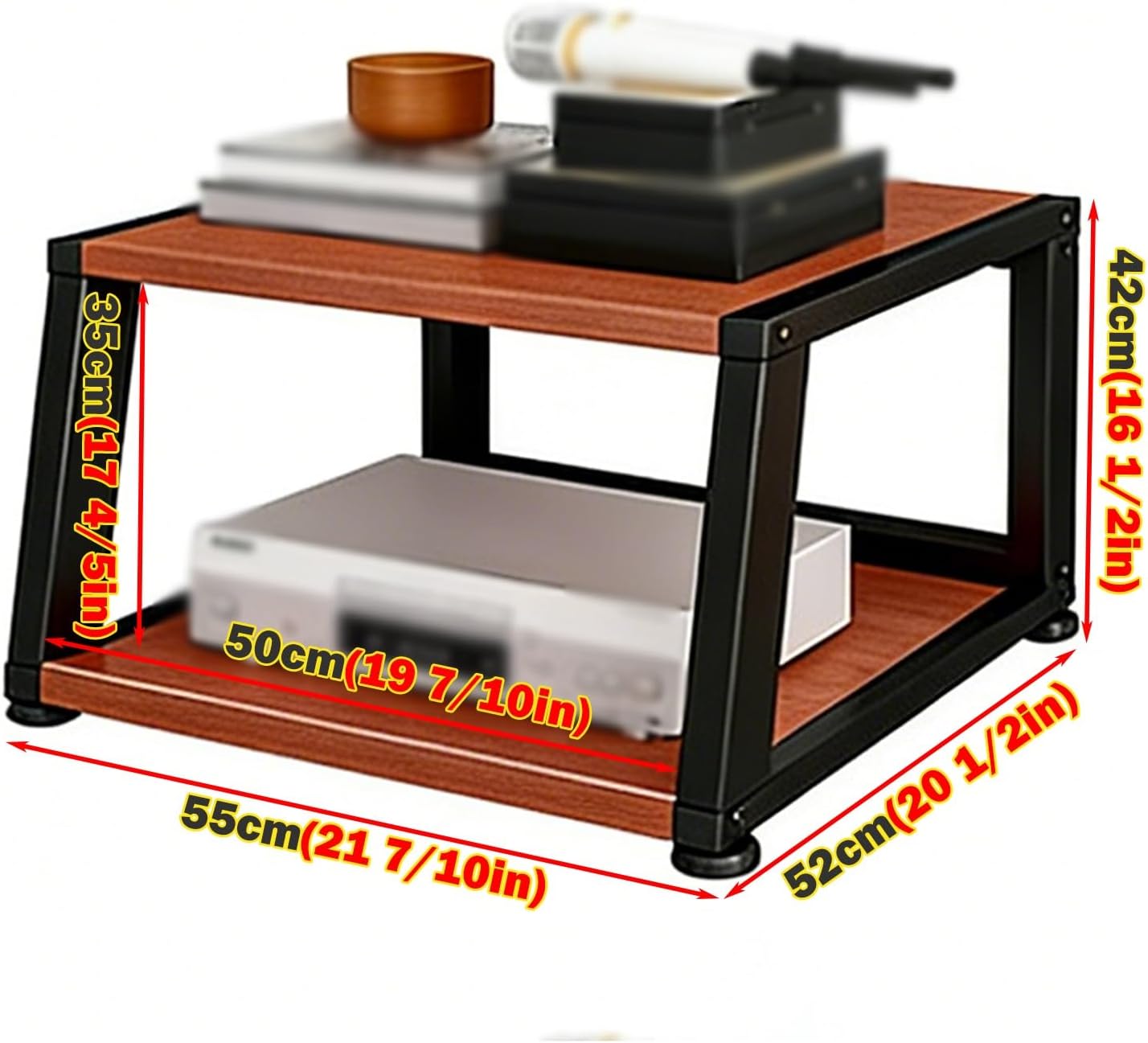 YLLFFLL Vintage 2 3 4 5 Tier Open Shelf Stereo Rack Equipment Stand with Footpad, Stackable Home Hi-fi Stereo Rack, Video Component Cabinet Audio Rack Tower(#1,2 Layer)