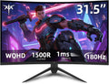 KTC 32 inch Curved Gaming Monitor, 180Hz 1ms MPRT, 2K 1440P 144Hz Monitor, 1500R HVA Display, FreeSync Premium, HDR, 120% sRGB, DisplayPort/HDMI/USB, Vesa Support 3.9x3.9'', PC Moniter for Gamers