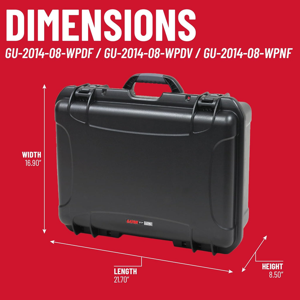Gator Cases Titan Series Waterproof Utility/Equipment Case, Empty Shell - No Foam 20' x 14' x 8' (GU-2014-08-WPNF)