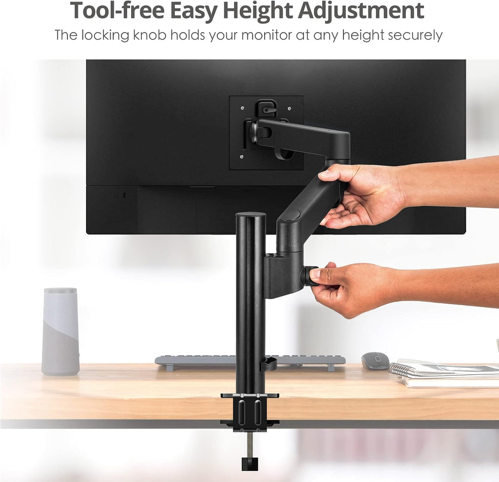 SIIG Dual Monitor Desk Mount, Replaceable Articulating Arm, 14' to 30', Fully Adjustable, Fits Flat/Curved Monitor, Load Bearing 17.6 lbs max Each, VESA 75x75 100x100, C-Clamp & Grommet(CE-MT3E11-S1)