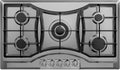 36 inch Drop-in Gas Cooktop with 5 Sealed Burners, Stainless Steel Gas Stovetop, Dishwasher Safe Cast Iron Grates, NG/LPG Convertible, 38K BTU