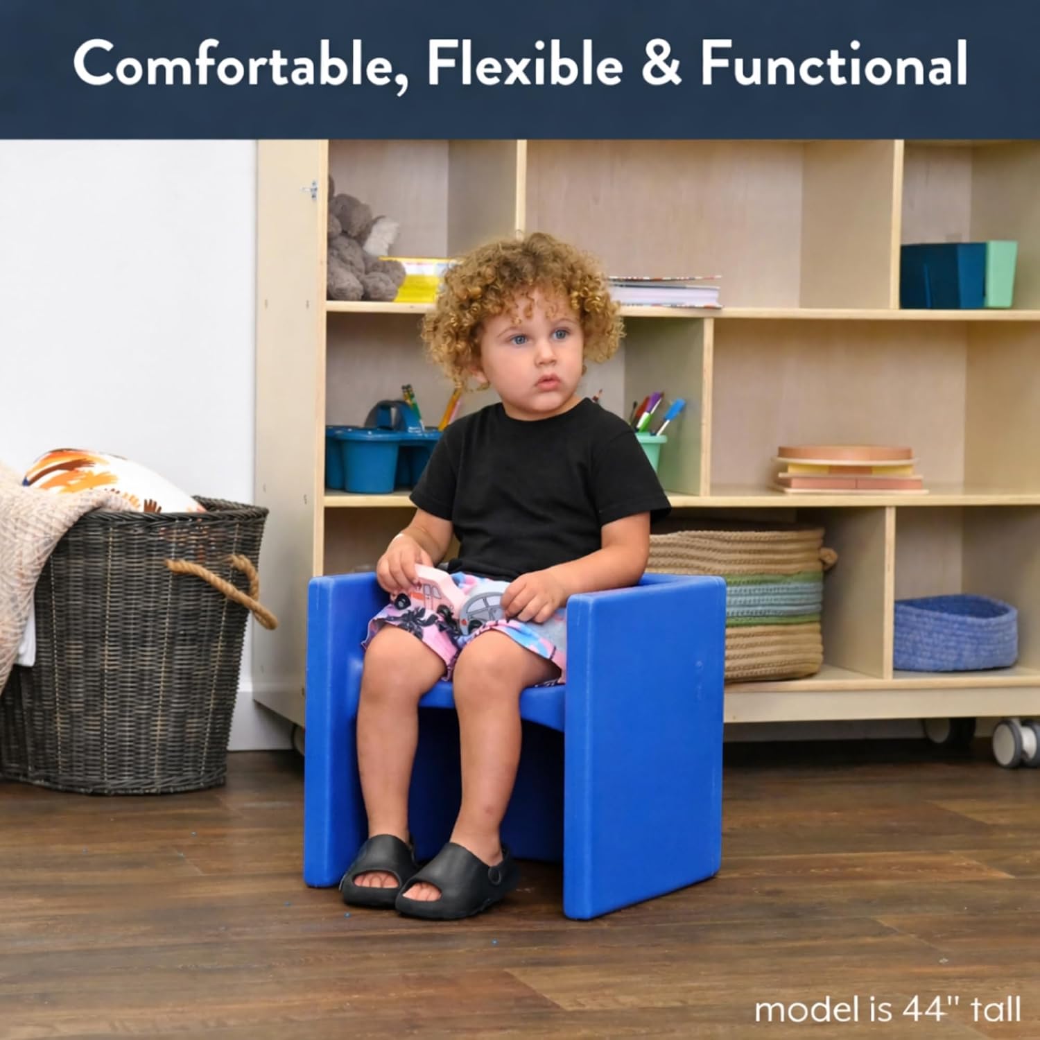 Children's Factory 3-in-1 Cube Chair for Kids, Flexible Seating Classroom Furniture, 4-Pack