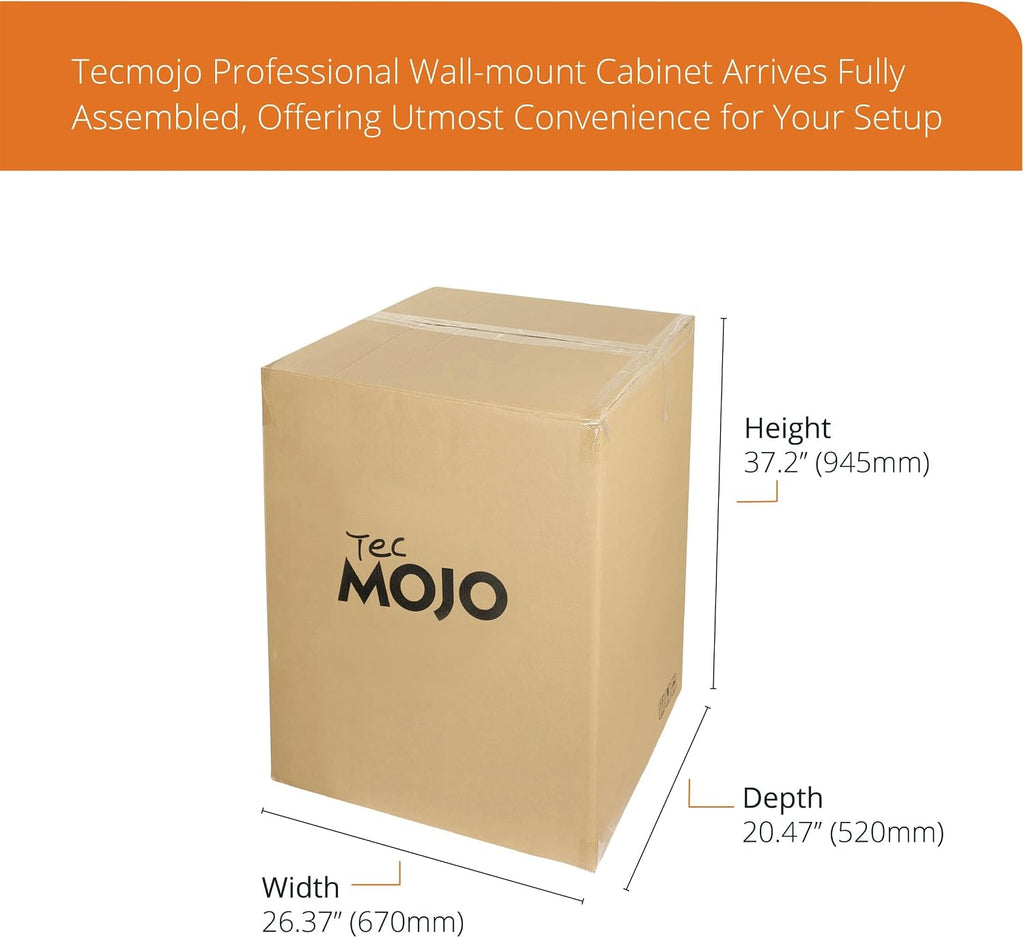 Tecmojo 15U Wall Mount Rack,15U Rack 17.7 Inch Depth,Hold Up to 176 Lbs,Enclosed Wall Mount Rack Kit for 19 Inch Network,Server and AV Gear,Mesh Door(Elite Collection)