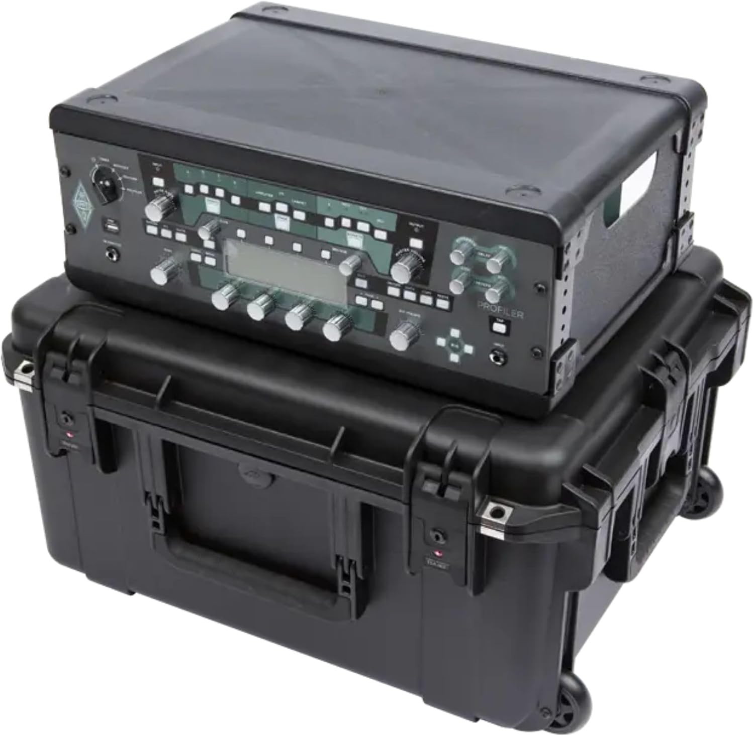 SKB 3U iSeries 13' Injection Molded Fly Rack with Built-In Wheels, Push Button Release Pull Handle and Removable Rack Frames, Black