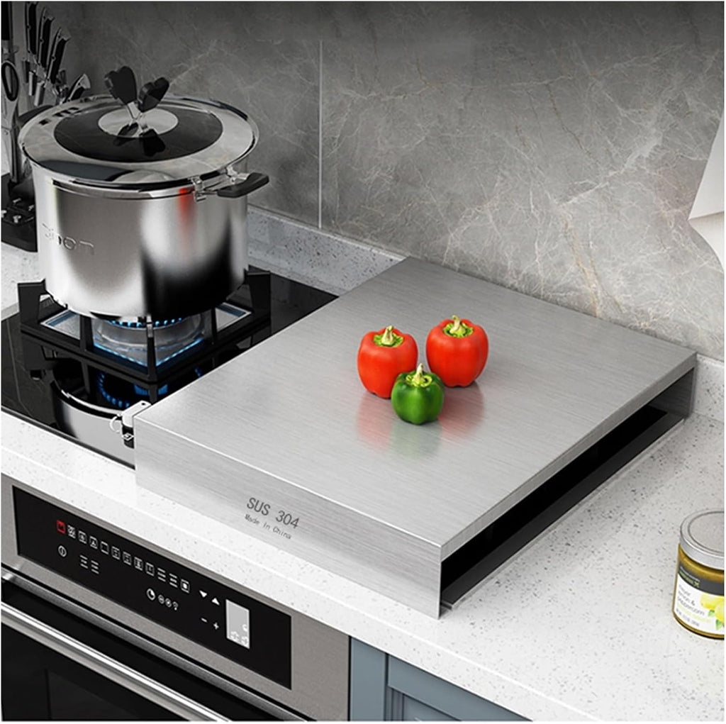 Gas Stove Cover Board 30 Inch Cover For Gas Stove Top Stainless steel construction For Counter Space, Sink, Rv And Electric(A-1.5mm,50x80x7cm)
