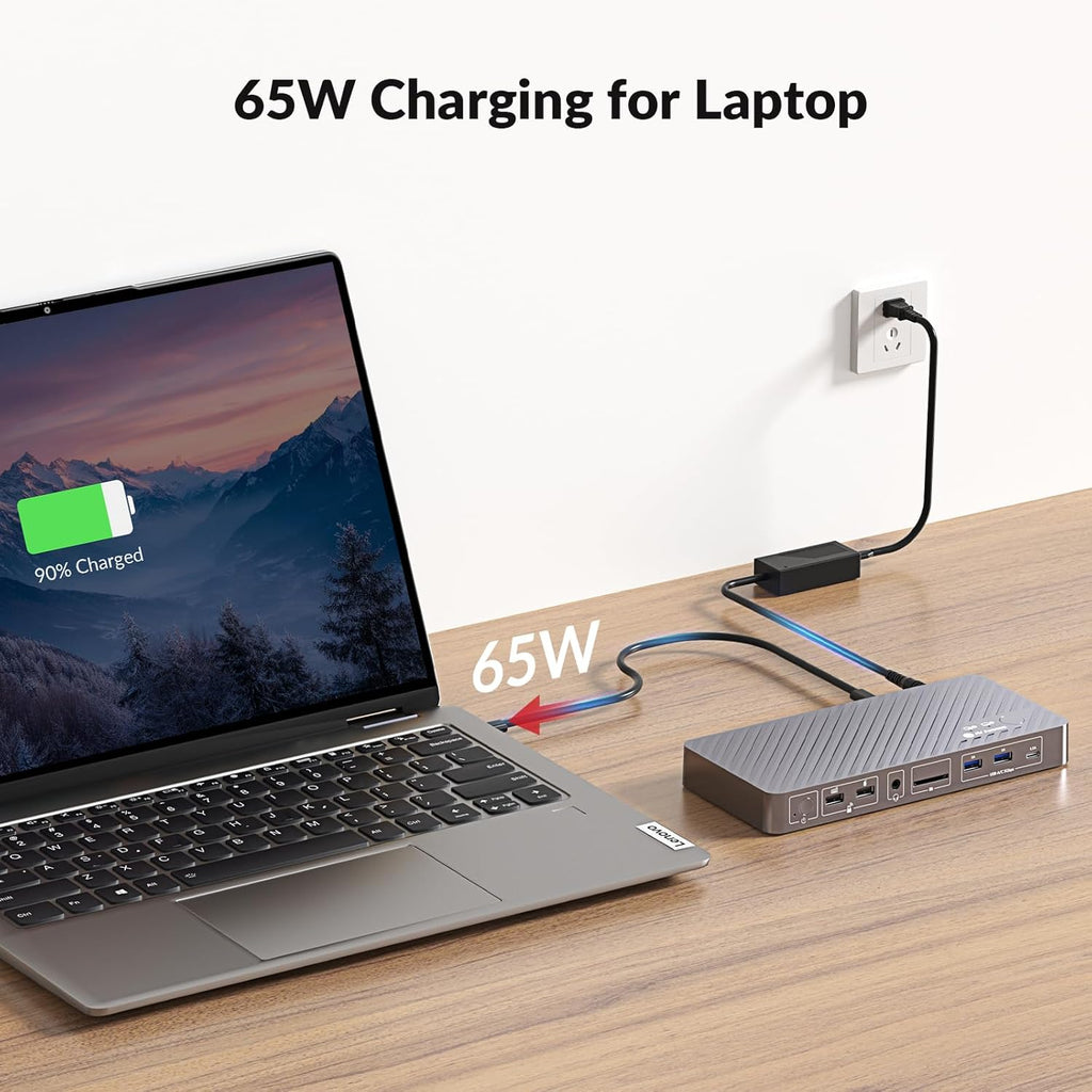 AV Access iDock P10 KVM Docking Station 2 Monitors 2 PCs, GbE, EDID, 5xUSB-A, 65W PD, USB C Hub, 4K@60Hz HDMI & DisplayPort USB C KVM Switch Dual Monitor Laptop & Desktop, Audio, SD, Remote Switch