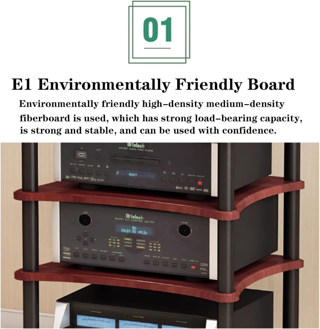 1/2/3/4 Tier Hifi Stand, AV Media Stand, Audio Storage Rack, Audio Rack Stand, Stackable Equipment Rack, Audio Rack Tower Heavy Duty for Audio Equipment, AV Component Media Stand for Home Office