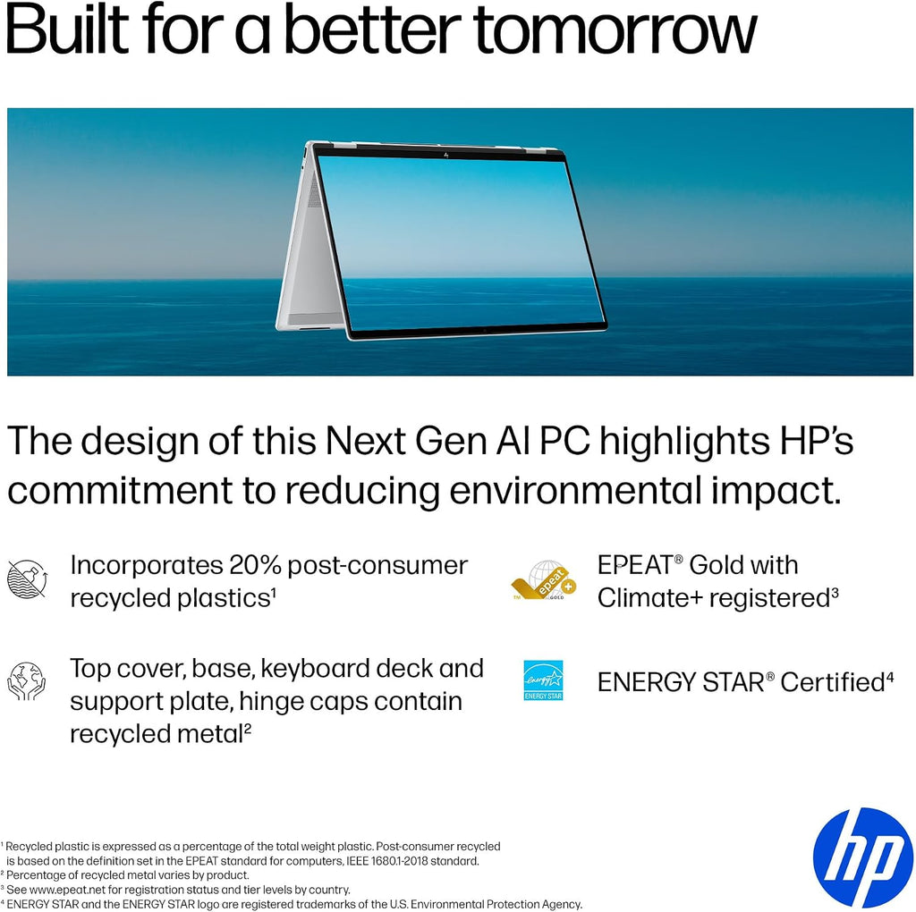 HP OmniBook 7 Flip 16 inch 2-in-1 Next Gen AI PC, 2K Touchscreen Display, Intel Core Ultra 5 226V, 16 GB RAM, 512 GB SSD, Intel Arc 130V GPU, Windows 11 Home, Copilot+ PC, Glacier Silver, 16-au0000nr
