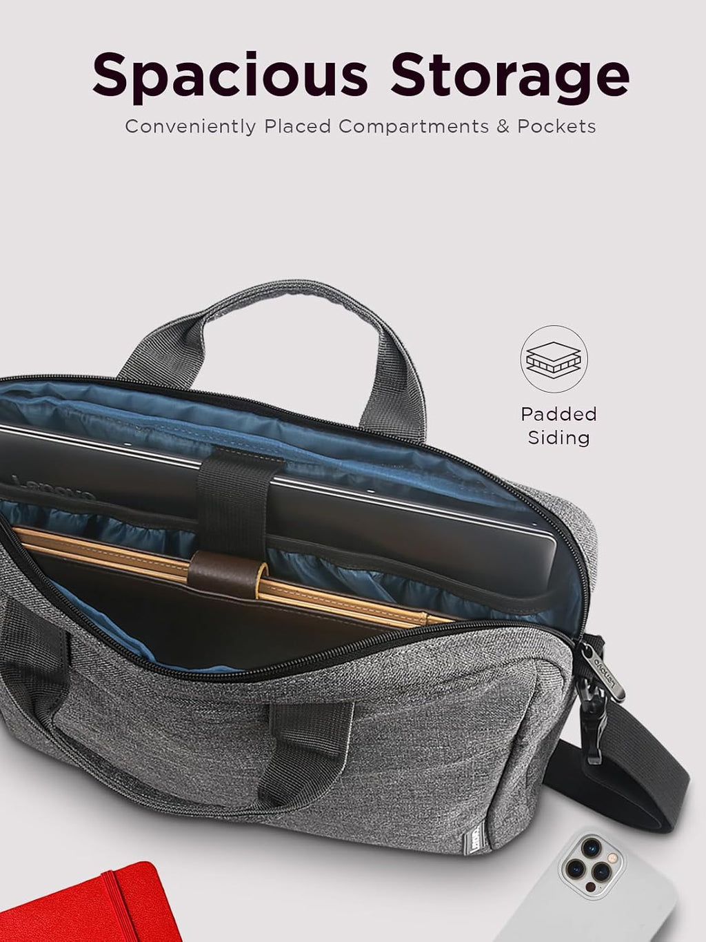 Lenovo Laptop Carrying Case T210, 15.6-Inch Laptop and Tablet, Sleek Design, Durable and Water-Repellent Fabric