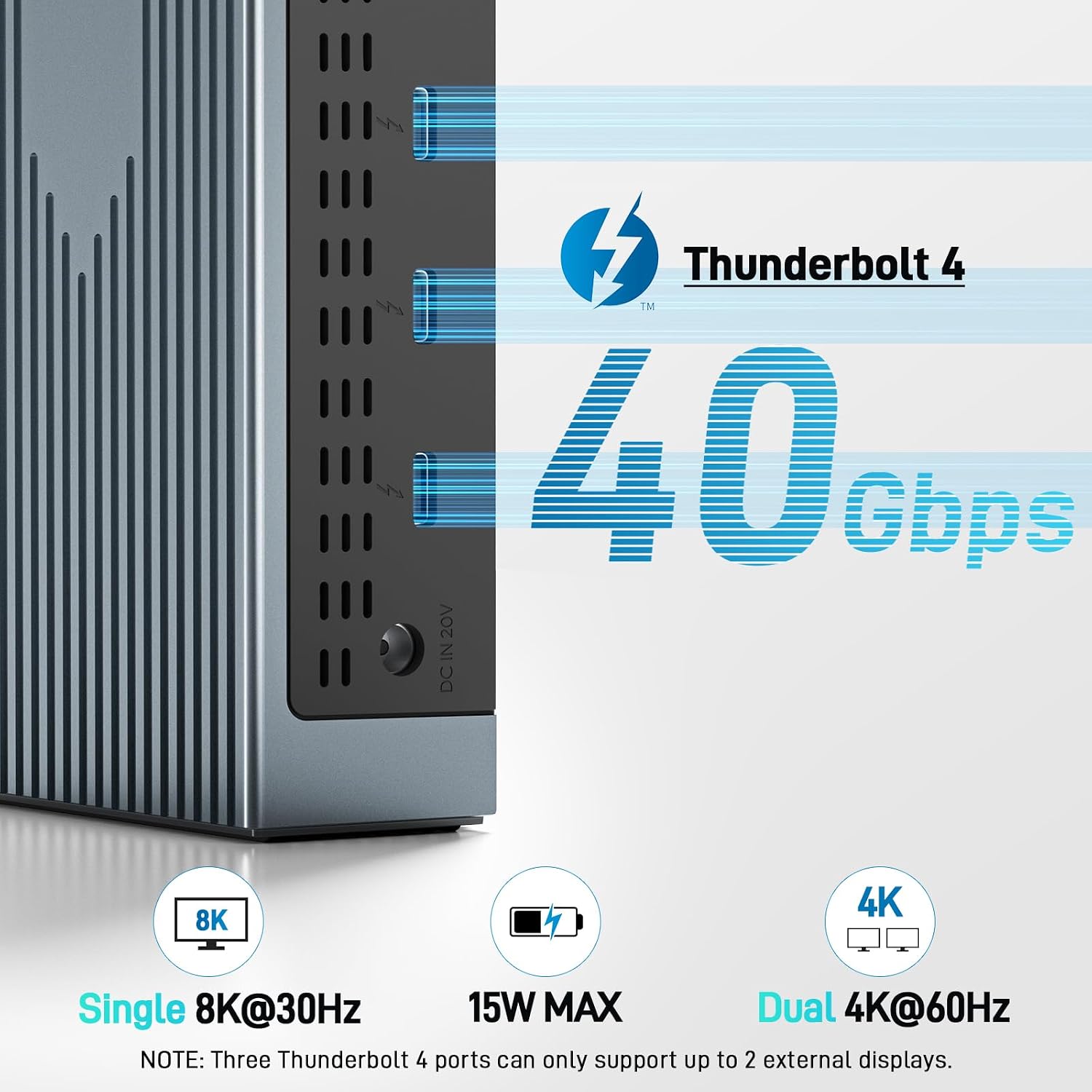 Acer Thunderbolt 4 Dock, 16 in 1 DisplayLink Docking Station 4 Monitor, 3×TB4+2×HDMI+2×DP, Up to 8K & 40Gbps, 160W Power, 2.5G Ethernet, SD4.0, USB C Dock for MacBook Pro/Max, Dell, Acer, HP etc