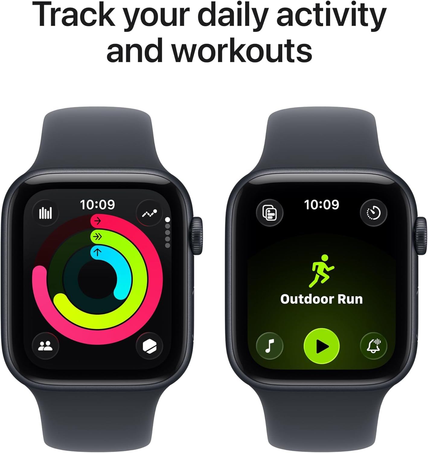 Apple Watch SE 3 [GPS 44mm] Smartwatch with Midnight Aluminum Case with Midnight Sport Band - M/L. Fitness and Sleep Trackers, Heart Rate Monitor, Always-On Display, Water Resistant