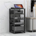 Audio Rack 3/4/5/6 Tier Stereo Rack Audio Equipment Rack Audio Open Rack Cabinet Wooden with Adjustable Shelves AV Stand Waterproof(Nero,5 Tier)