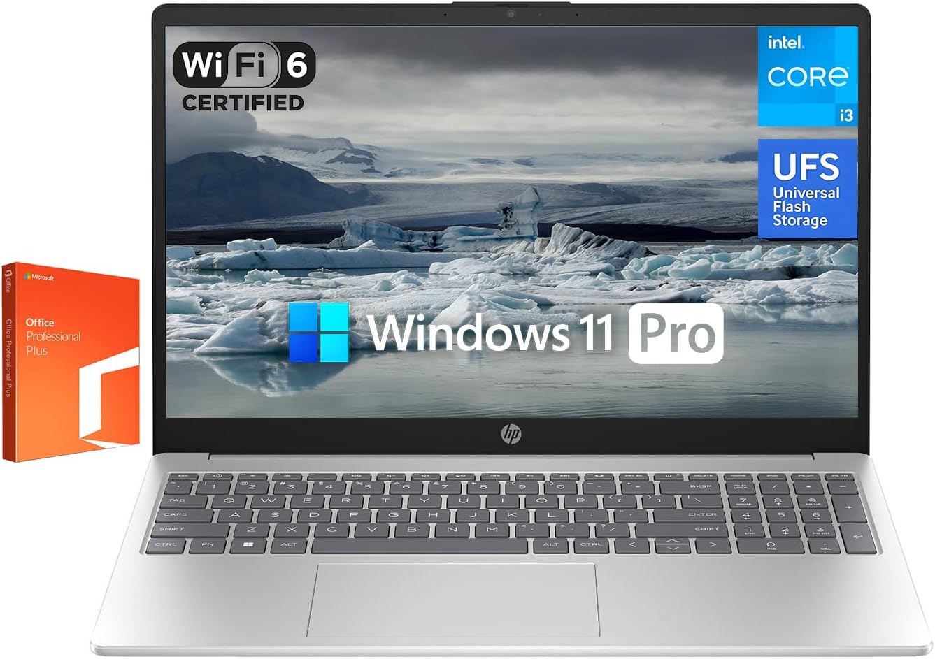 HP 15.6' HD Student and Business Laptop, 8-Cores Intel Core i3 Processor, 16GB RAM, 1TB UFS, Wi-Fi 6, Microsoft Office, Win11 Pro