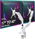 AVLT RGB Lights Dual 17'-43' Gaming Monitor Arm Desk Mount, Fits Two Flat/Curved/Ultrawide Screen up to 44lbs(20kg), Height Swivel Tilt Adjustable Stand – White