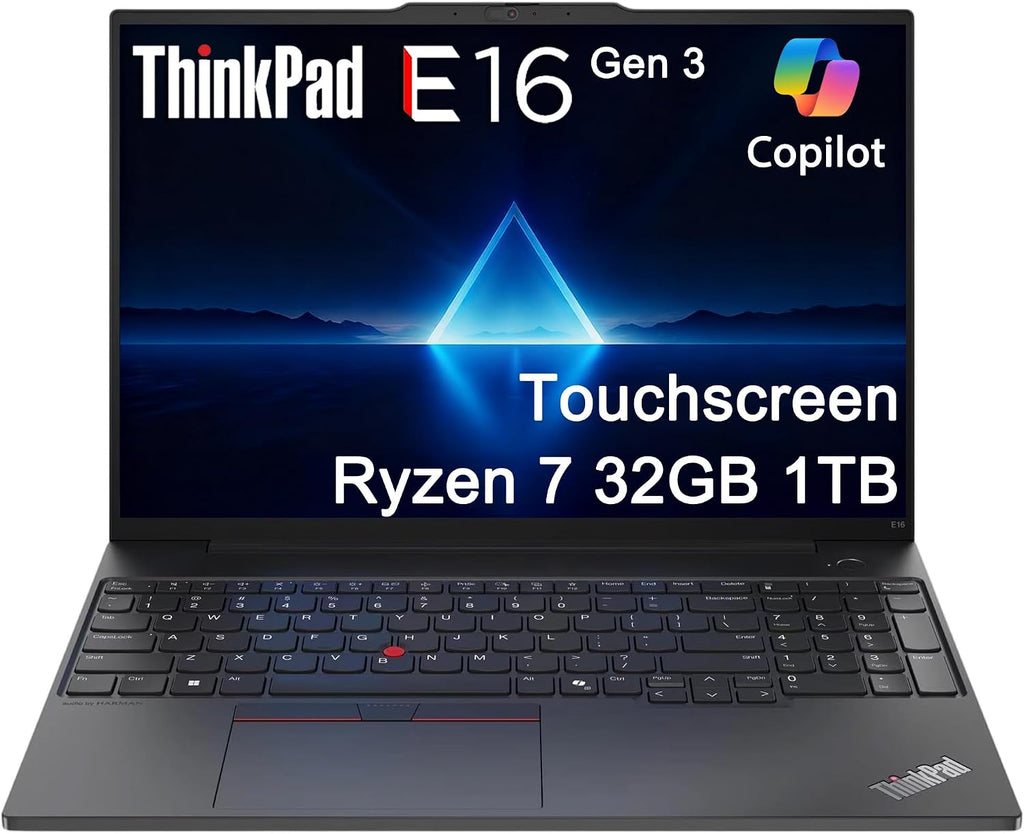 Lenovo ThinkPad E16 Gen 3 Business AI PC Laptop (16' FHD+ Touchscreen, AMD Ryzen 7 250 (> Intel i7-1355U), 32GB DDR5 RAM, 1TB SSD), 1080P IR Webcam, Fingerprint, Thunderbolt 4, Ethernet, Win 11 Pro