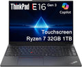 Lenovo ThinkPad E16 Gen 3 Business AI PC Laptop (16' FHD+ Touchscreen, AMD Ryzen 7 250 (> Intel i7-1355U), 32GB DDR5 RAM, 1TB SSD), 1080P IR Webcam, Fingerprint, Thunderbolt 4, Ethernet, Win 11 Pro