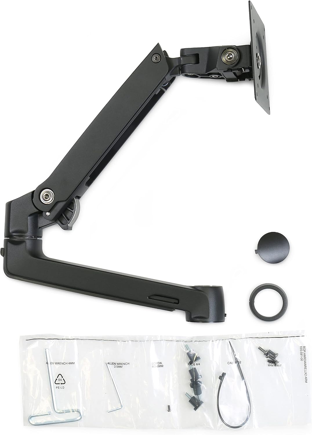 Ergotron � LX Monitor Arm, Extension, and Collar Kit � Add-on for LX Tall Pole Monitor Arms � Matte Black