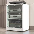 Stereo Component Cabinet,Stereo Cabinet,Audio Cabinet,Audio Rack Cabinet,av Media Stand,Audio Rack,Record Player Console Cabinet,av Cabinet,Media Cabinet,Corner Media Cabinet(White,3-Layer)