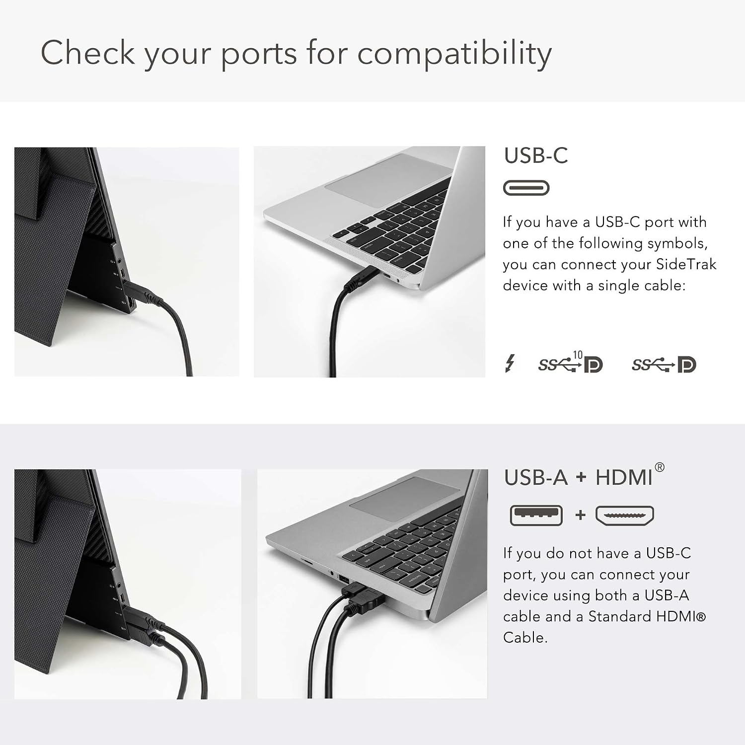 SideTrak Solo 17.3' Portable Monitor for Laptop | Freestanding Full HD LED USB Laptop Dual Screen with Cover | Compatible with Mac, PC, & Chrome | Powered by USB-C® or Mini HDMI