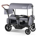 HARPPA All-Terrain Wagon Stroller for 2 Kids, Foldable Outdoor & Beach Stroller Wagon with Removable Canopy, Adjustable Push & Pull Handle, Footwell & Large Storage, Grey
