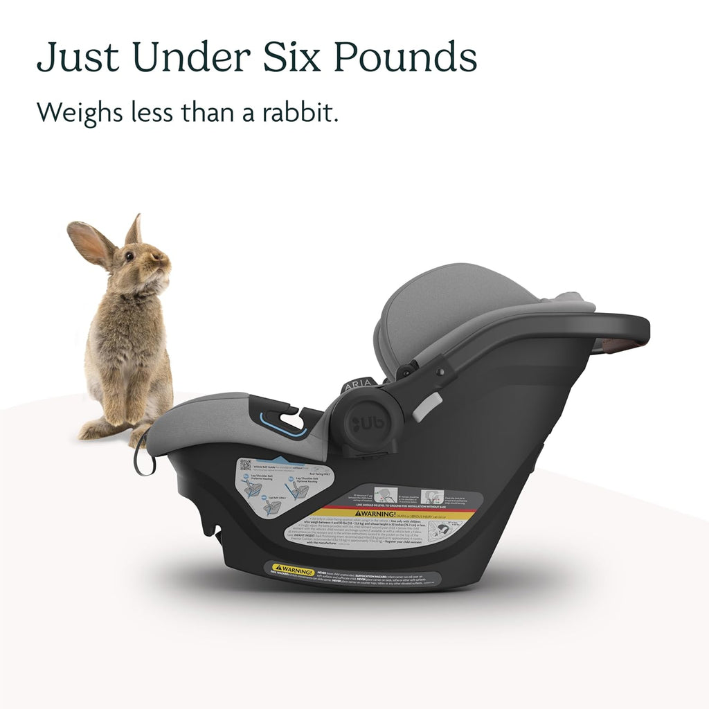 UPPAbaby Aria Lightweight Infant Car Seat/Just Under 6 lbs for Easy Portability/Base with Load Leg + Infant Insert Included/Direct Stroller Attachment/Anthony (Grey/Chestnut Leather)