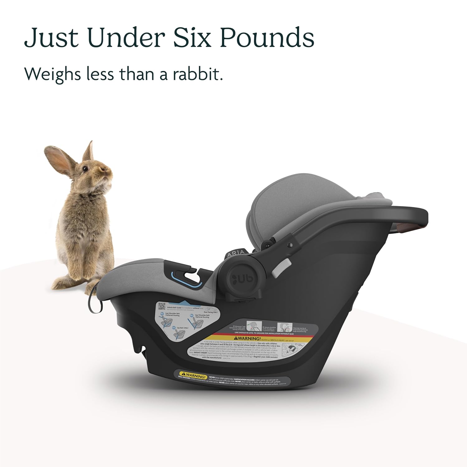 UPPAbaby Aria Lightweight Infant Car Seat/Just Under 6 lbs for Easy Portability/Base with Load Leg + Infant Insert Included/Direct Stroller Attachment/Anthony (Grey/Chestnut Leather)