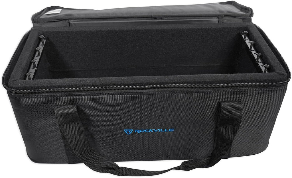 Rockville ROCKFORCE Bundle: 384 Channel DMX Light/Fog Controller with MIDI Control, RRB40 4U Rack Bag with 12' Depth and Shoulder Strap, 2-Items
