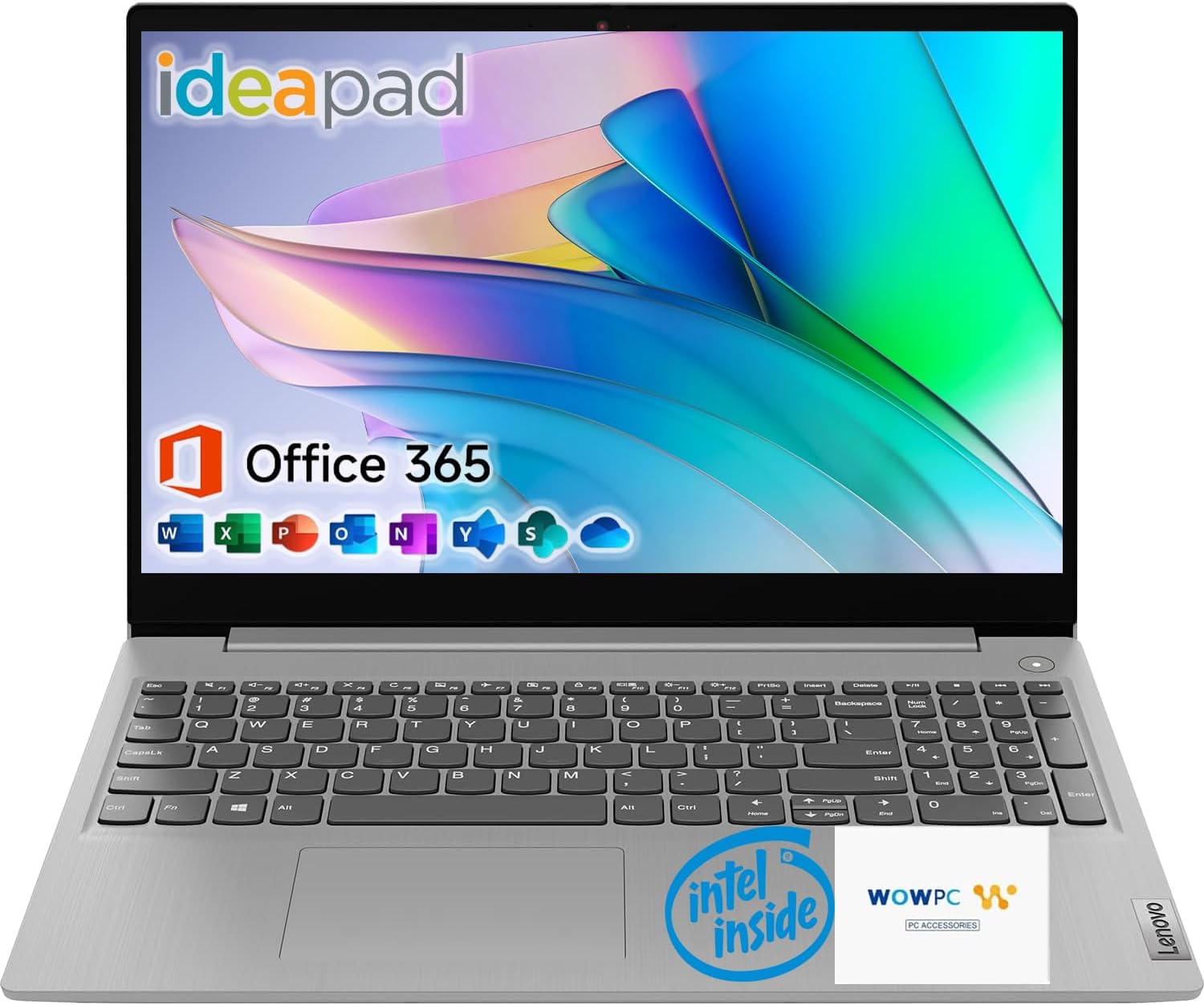Lenovo 15.6' IdeaPad 1 Laptop | 12GB RAM | Dual Storage: 256GB SSD + 128GB eMMC | Wi-Fi 6 | USB-C | 1-Year Microsoft Office 365 | Intel Dual-Core | HD Display | Windows 11 | w/WOWPC Recovery USB