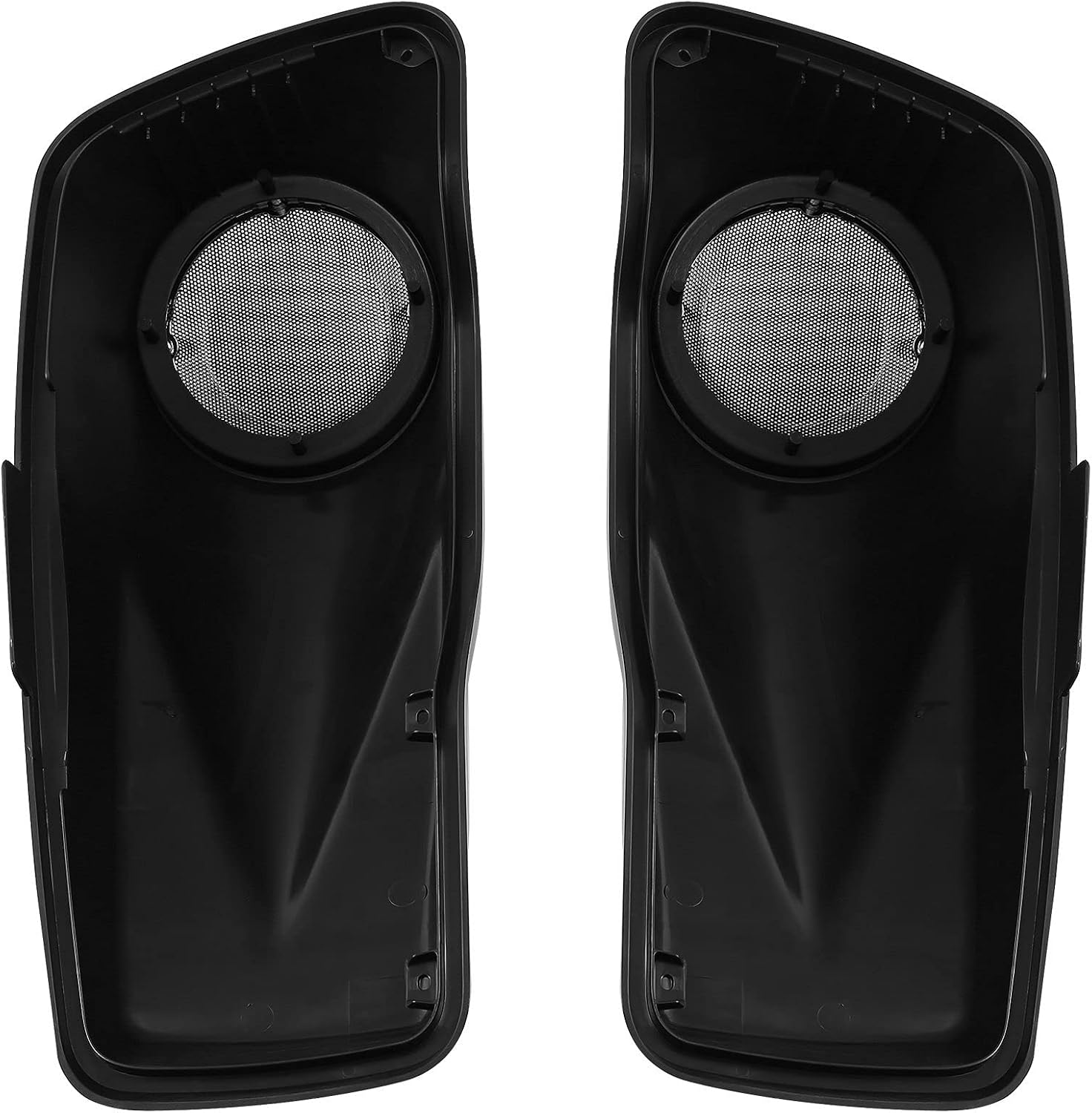 HR3 Color-Matched Black Denim Saddlebag Lids w/ 6.5' Speaker Grills Compatible with 2014-later Harley Touring Road Glide Street Glide Ultra Limited Electra Glide Standard