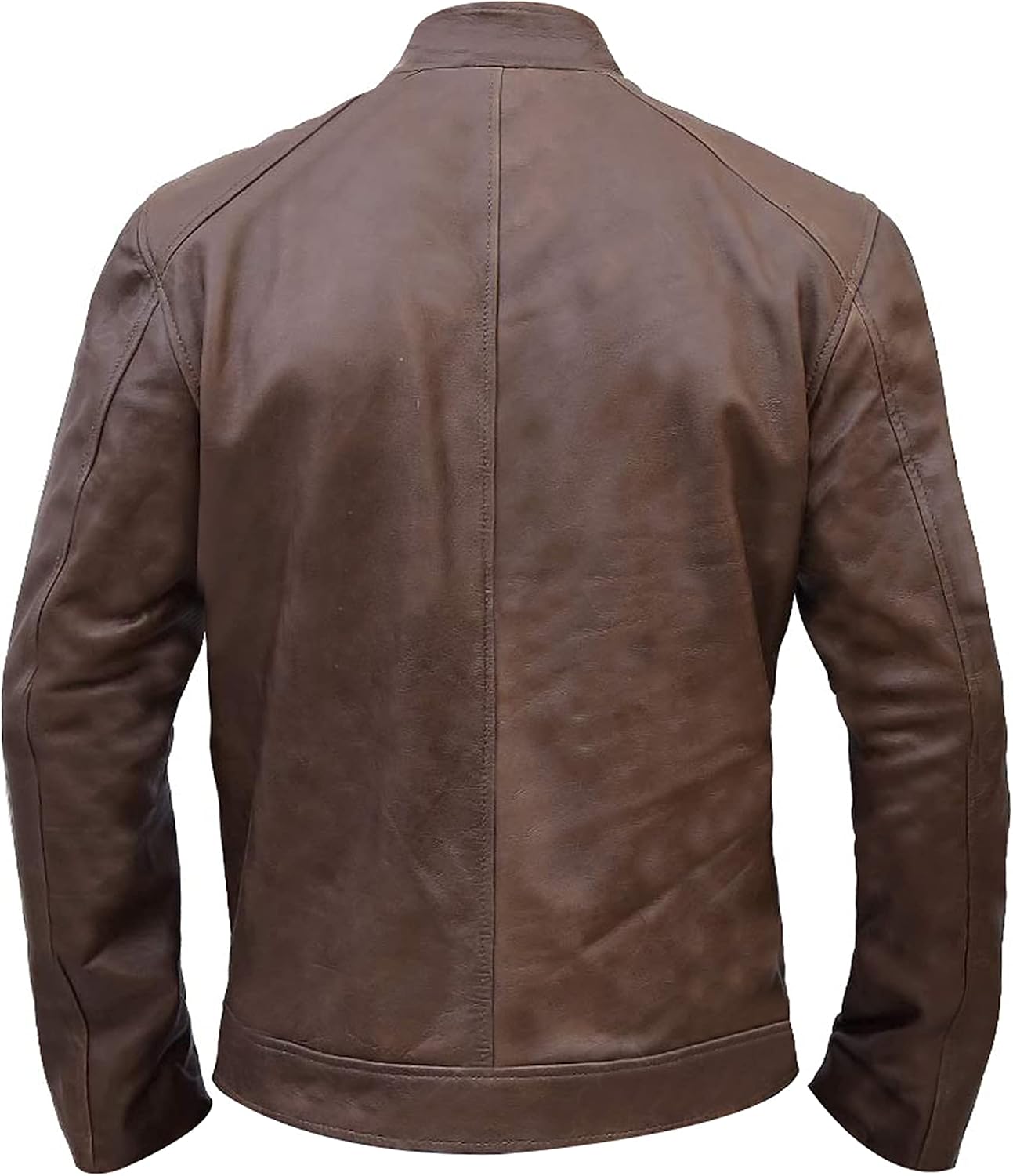 Mens Jason Bourne Brown Leather Jacket | MATT Motorcycle Leather Jacket