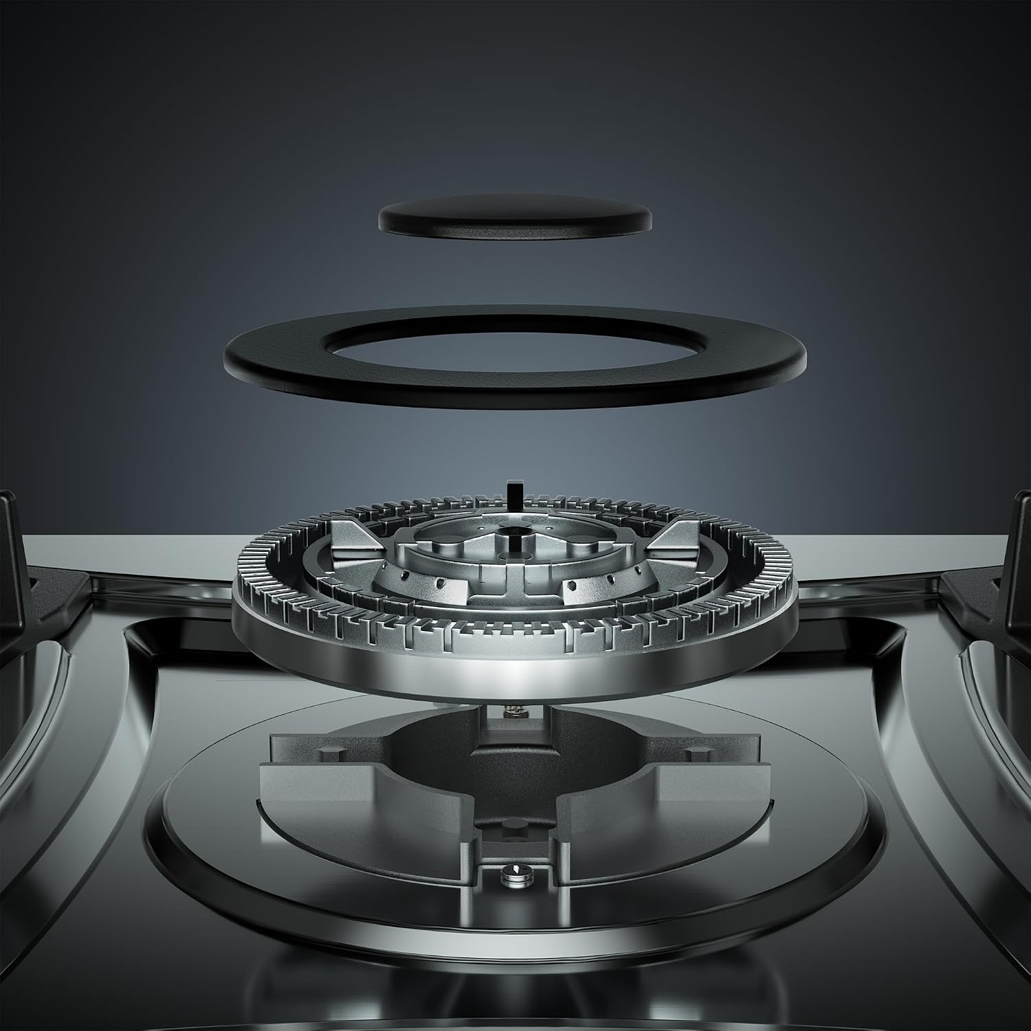 30 inch Drop-in Gas Cooktop with 5 Sealed Burners, Stainless Steel Stovetop, Dishwasher Safe Cast Iron Grates, NG/LPG Convertible, 38K BTU