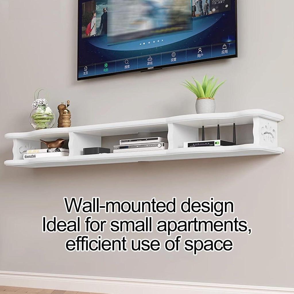 Floating TV Stand, Wall Mounted TV Shelf Ntertainment Media Center TV Unit Audio and Video Equipment Rack for Media Room Gaming Room and Home, for 32-75in TVs (Size : 140x24x16cm/55x9x6in)