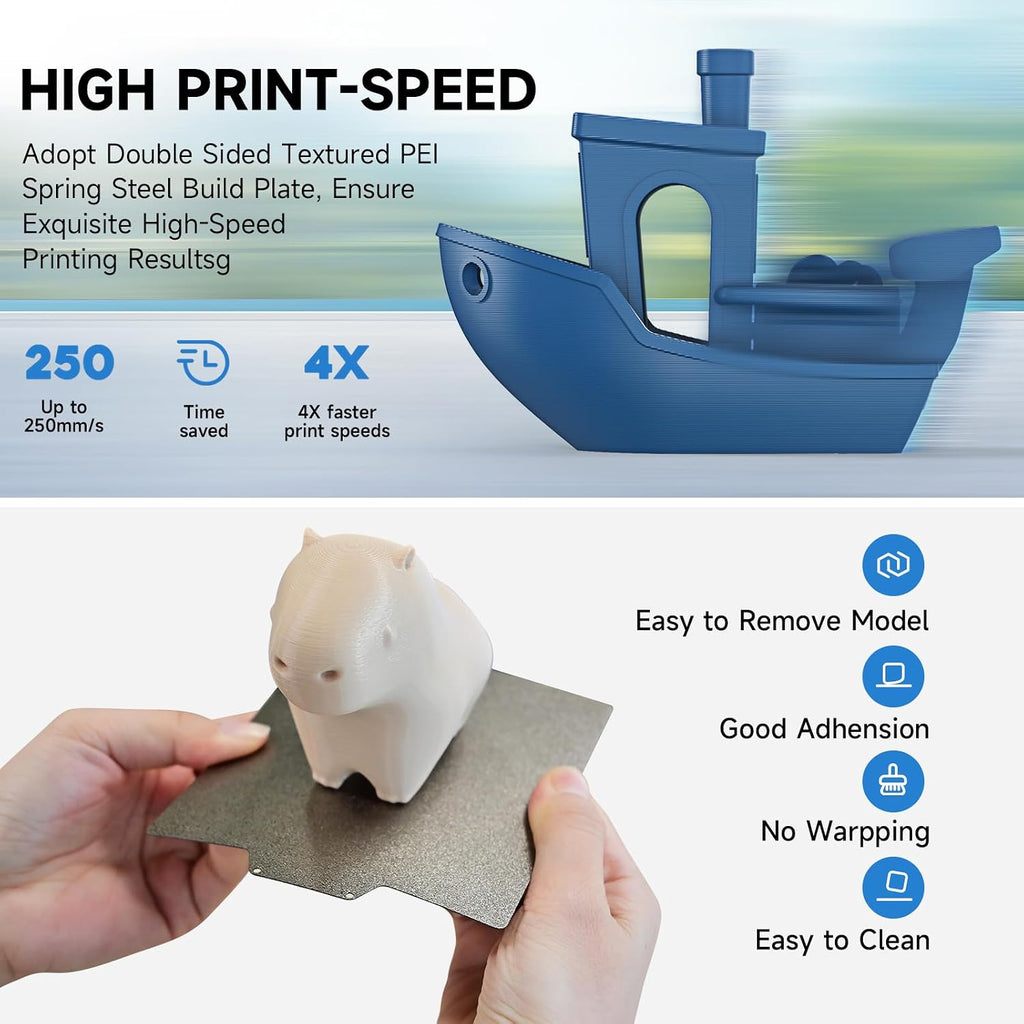 TINA2 Plus 3D Printer with WiFi Cloud, HEPHI3D DIY 3D Printers 250mm/s High Speed, Auto Leveling Mini 3D Printer for Beginners and Kids, Fully Assembly 3D Printers Open Source for Home, Office, School