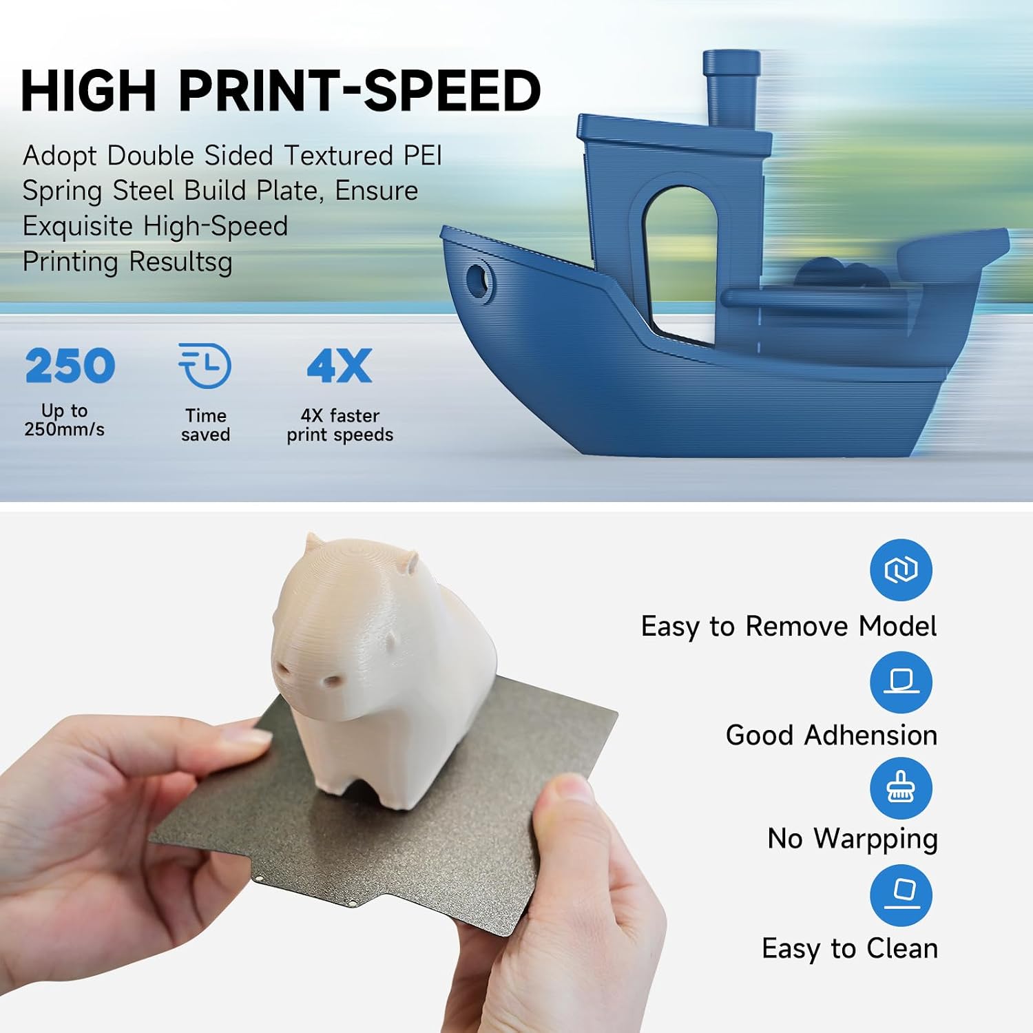 TINA2 Plus 3D Printer with WiFi Cloud, HEPHI3D DIY 3D Printers 250mm/s High Speed, Auto Leveling Mini 3D Printer for Beginners and Kids, Fully Assembly 3D Printers Open Source for Home, Office, School