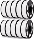 IEMAI White PETG Filament 1.75mm Bundle 10KG, 1KG Spool 10 Rolls 3D Printer Filament 30-300mm/s Printing Compatible with Bambu Lab, AMS, AMS Lite, Dimensional Accuracy +/- 0.02mm