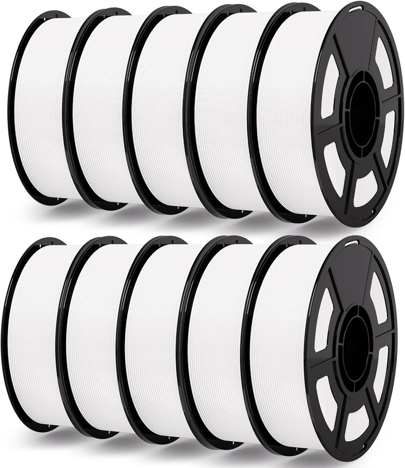 IEMAI White PETG Filament 1.75mm Bundle 10KG, 1KG Spool 10 Rolls 3D Printer Filament 30-300mm/s Printing Compatible with Bambu Lab, AMS, AMS Lite, Dimensional Accuracy +/- 0.02mm