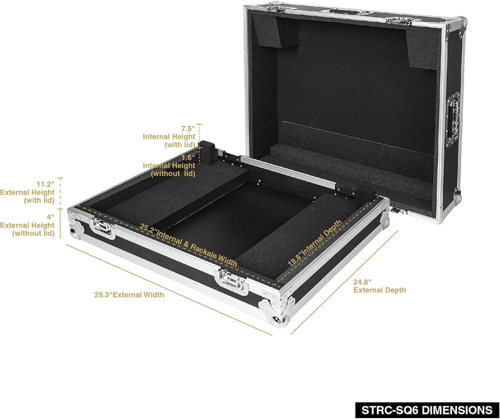 Sound Town ATA Plywood Mixer Case with Interior Foam Protection, for Allen & Heath SQ6 Digital Mixer (STRC-SQ6)