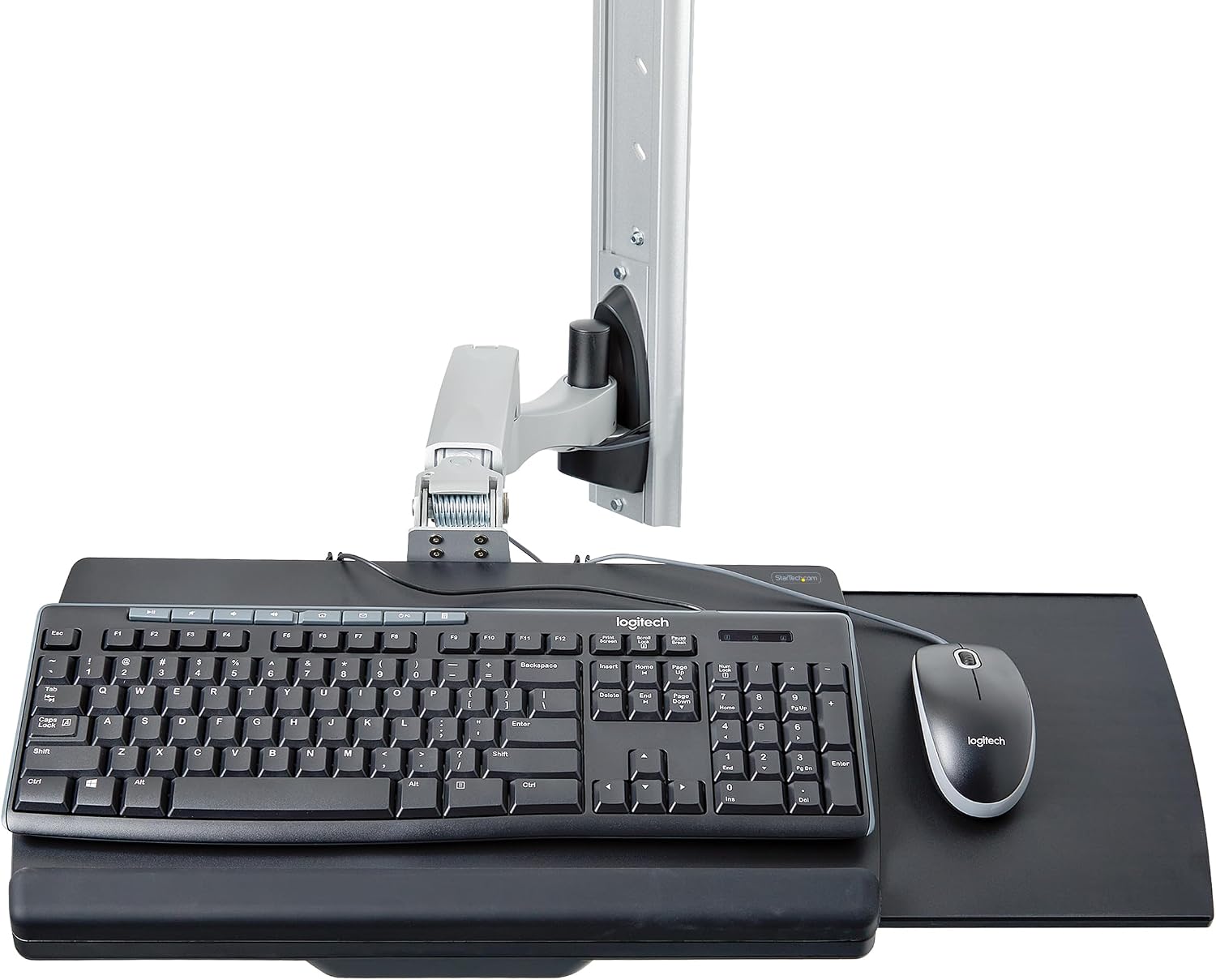 StarTech.com Wall Mount Workstation, VESA Mount for 32' Monitor (22lb/10kg), Fully Articulating Monitor Mount & Keyboard Tray, TAA