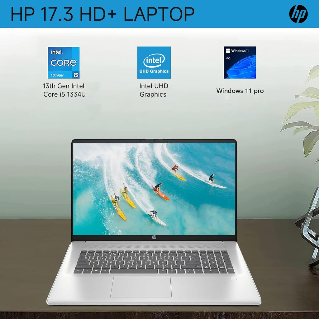 HP High-Performance 17 Business Laptop, 17.3' HD+ Display, Intel 10-Core i5-1334U, 32 GB RAM, 2 TB SSD, Backlit Keyboard, Fingerprint, WiFi 6, HD Webcam, HDMI, Windows 11 Pro, w/Acccessories Kit