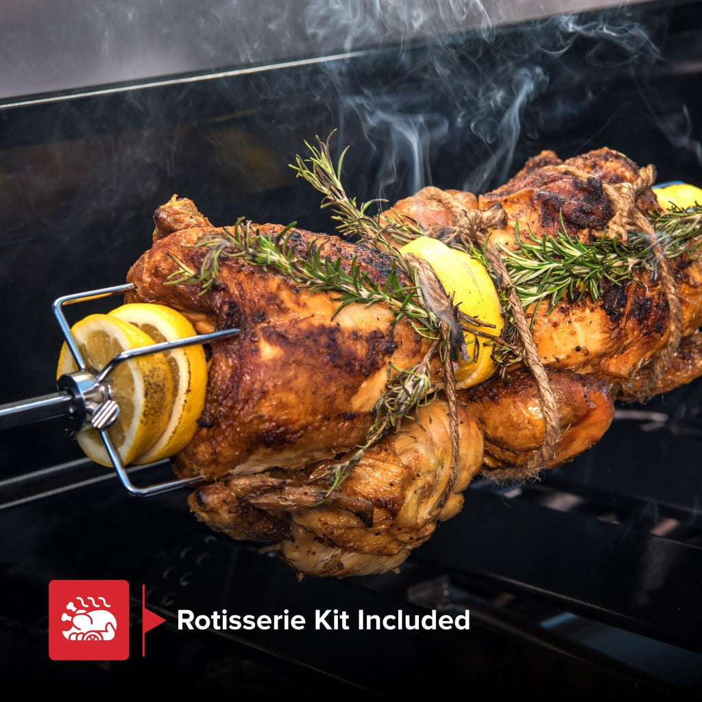 Nexgrill Deluxe 6-Burner Propane Gas Grill with Ceramic Searing Side Burner, Rotisserie Kit, 60,000 BTUs Output, and Stainless Steel Control Panel, BBQ Grill Perfect for Outdoor Gatherings - 720-0896B