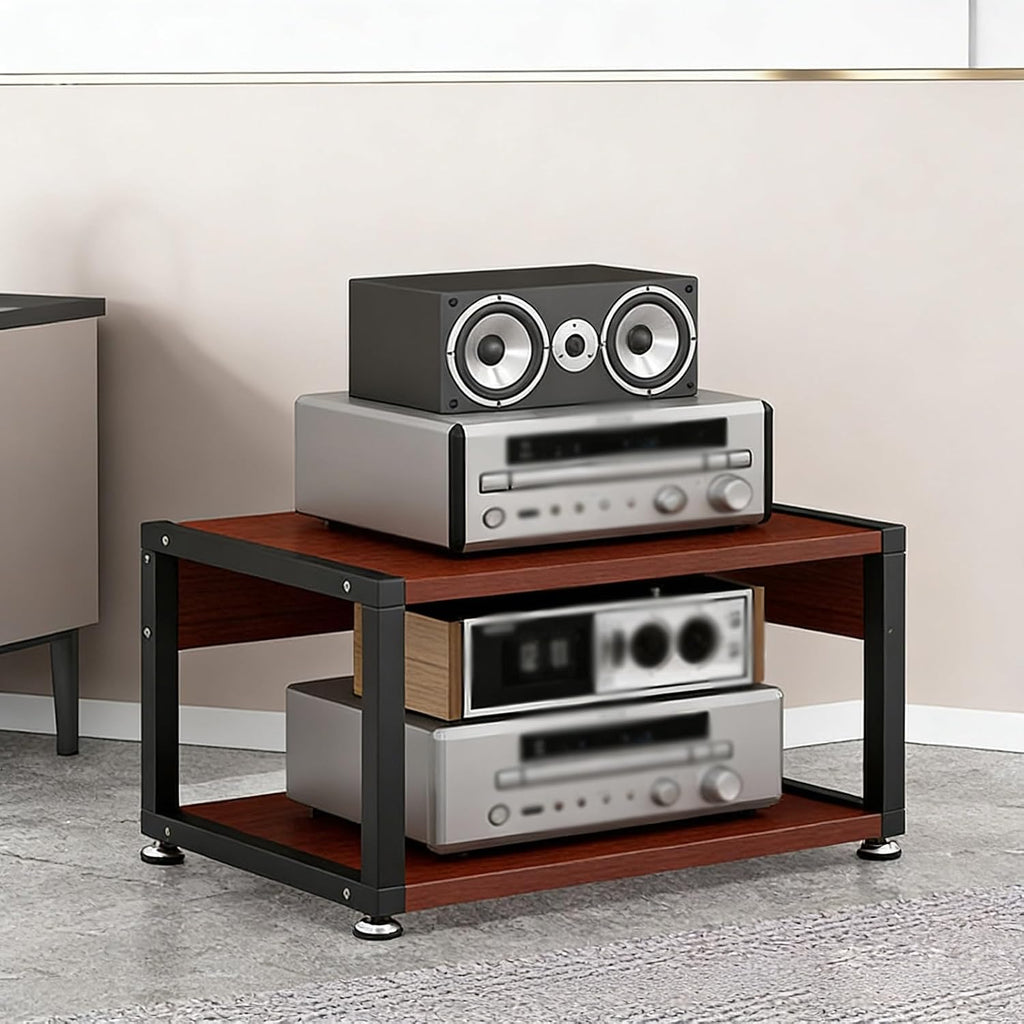 YLLFFLL Small Audio Component Rack Tower Media Stereo Stand Equipment Shelf 2 Layer, Modern Audio Stands and Cabinets for Studio, Standing Game Console Shelf(#2,H 35CM(13 4/5IN))