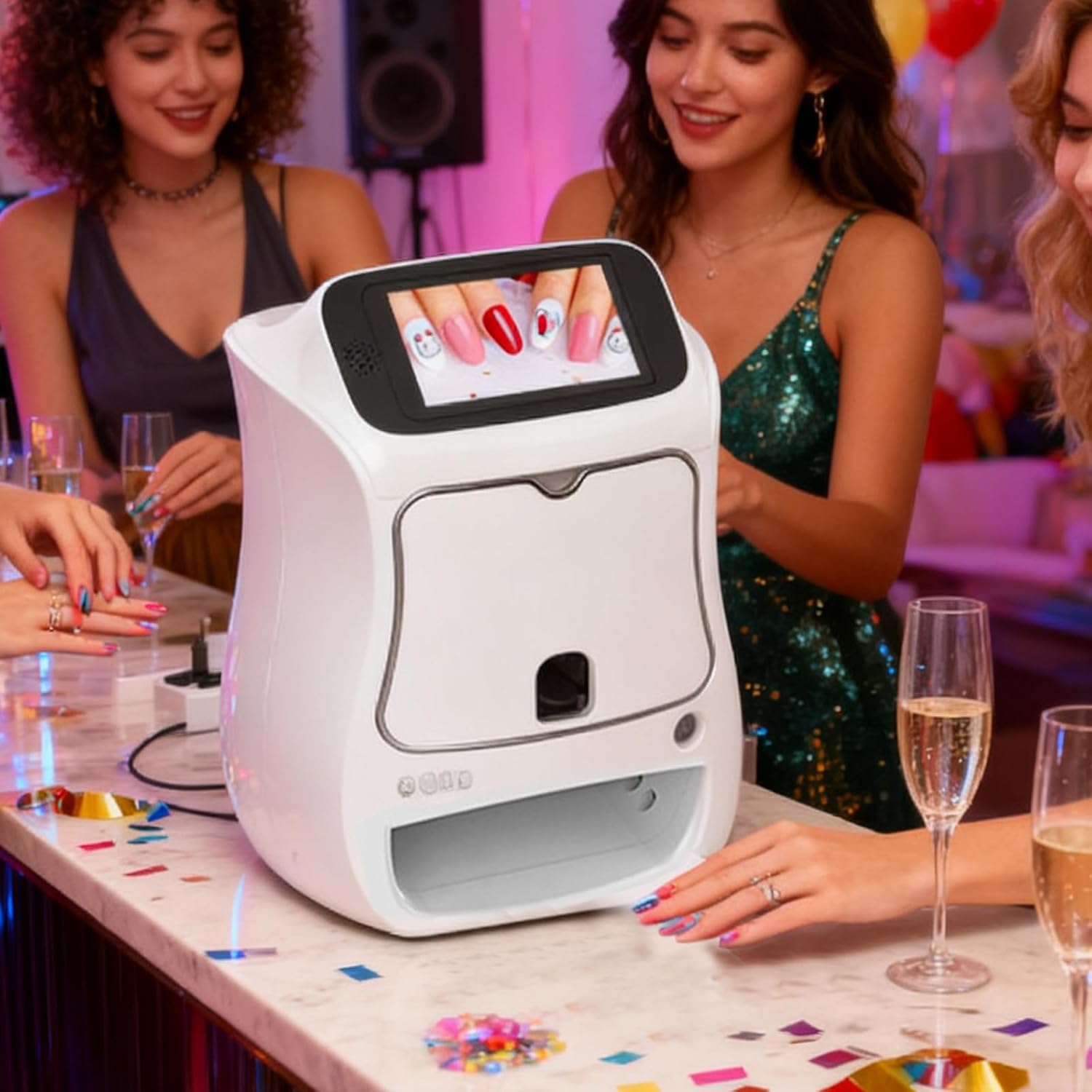 Nail Printer Nail Art Machine,Portable 3D Nail Painting Machine - 800+ Designs,DIY Nail Printer Control Through Touch Screen,All-In-1 Digital Nail Printer For Home Salon,For Cute Girls Women