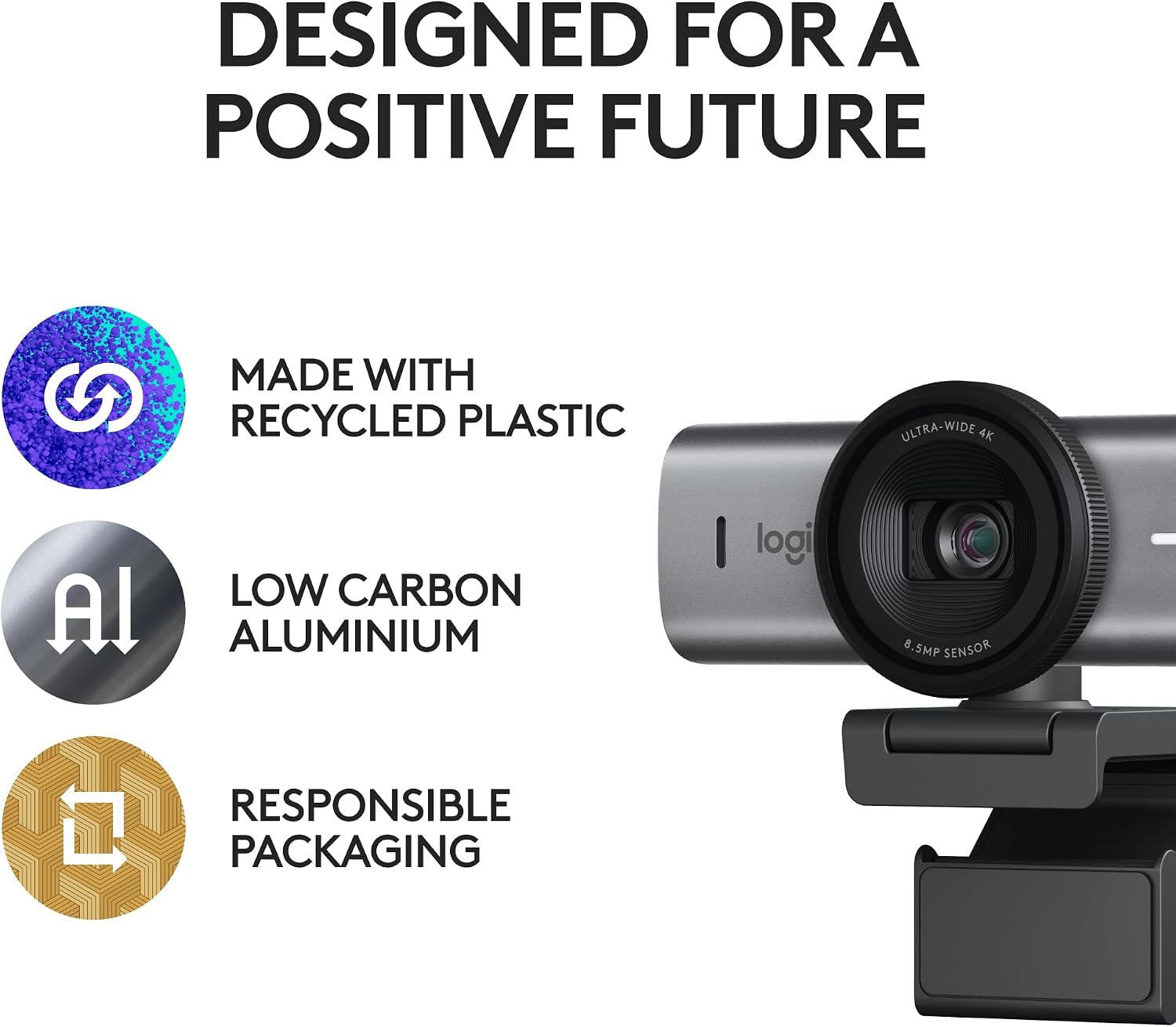 Logitech MX Brio Ultra HD 4K Webcam for Collaboration and Streaming, 1080p 60 FPS, Show Mode, Works with Microsoft Teams, Zoom, Google Meet, Nintendo Switch 2, Graphite