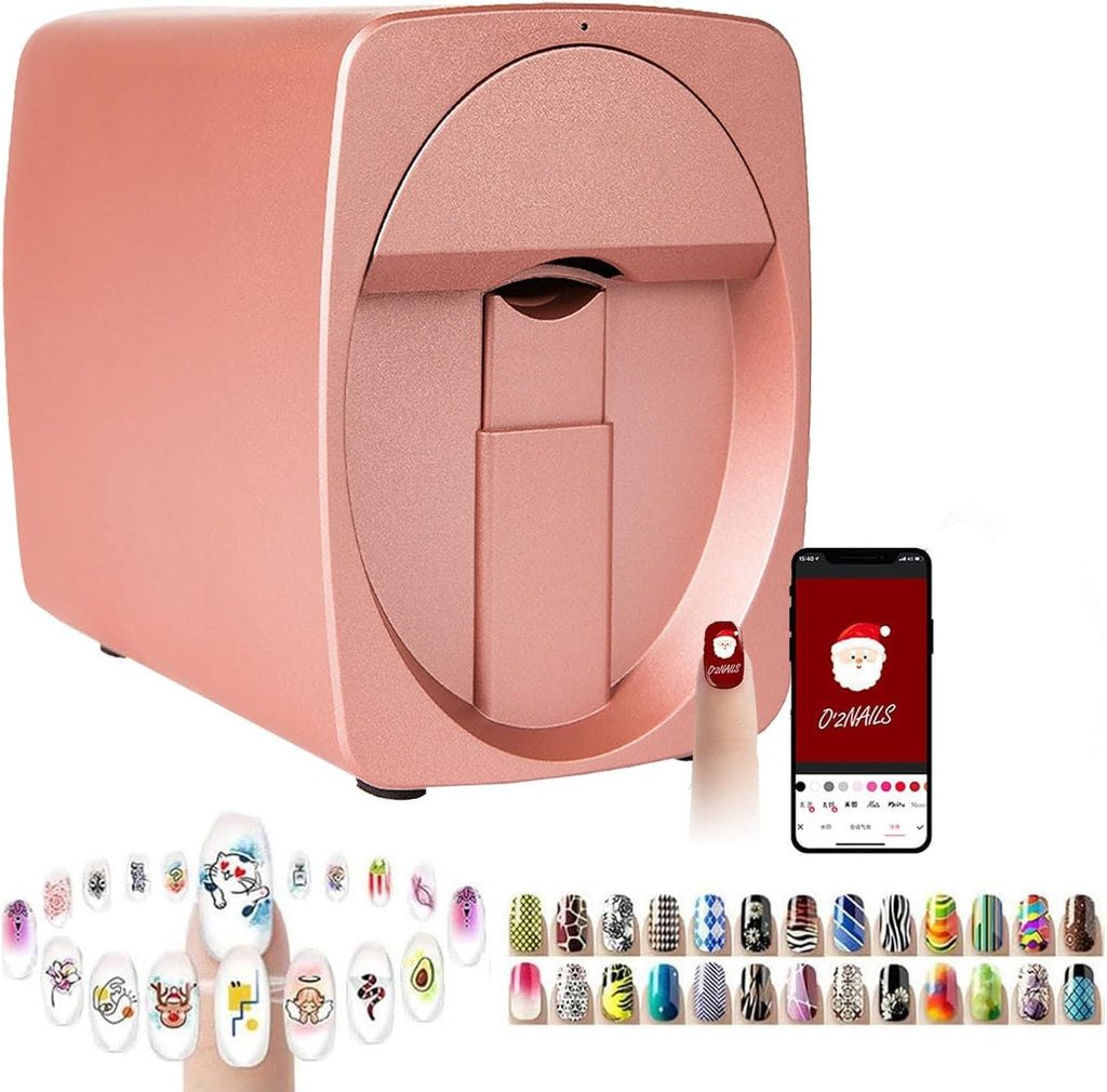 3D Nail Printer Robot Nail Painting Machine Smart Printer, Digital Intelligent Art Printers for Kids/Nails Salon/Manicure/Nails Lovers, Over 1000 Pictures, 30s Done