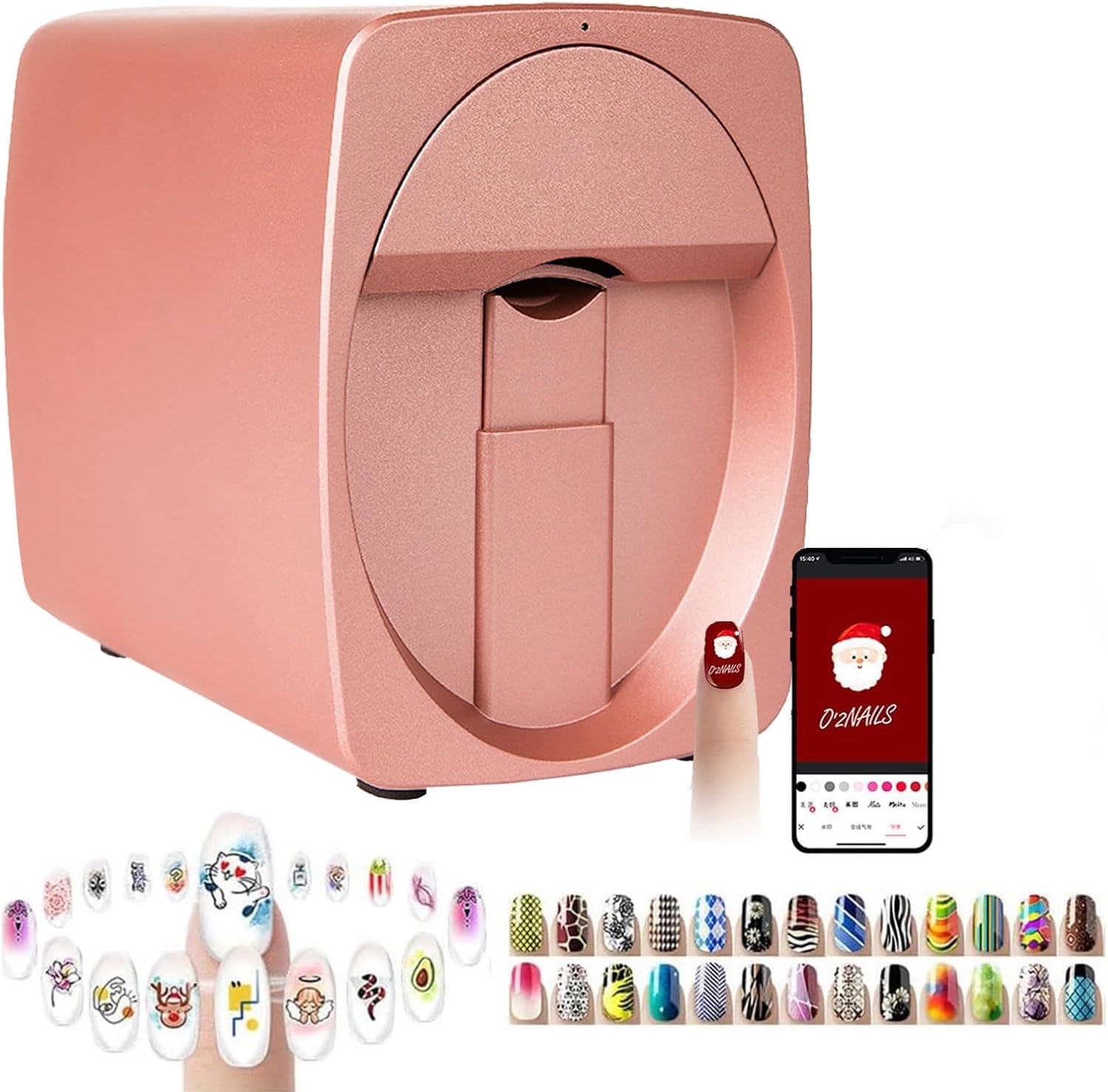 3D Nail Printer Robot Nail Painting Machine Smart Printer, Digital Intelligent Art Printers for Kids/Nails Salon/Manicure/Nails Lovers, Over 1000 Pictures, 30s Done